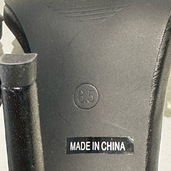 Mixx Shuz Black Open Toe with Embellished Rhinestone Chain Size 6.5 Bling - Picture 6 of 8